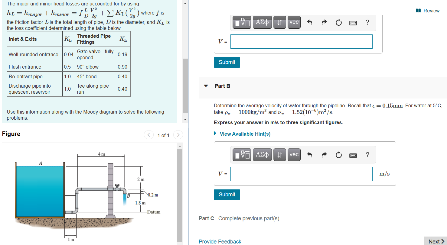 Solved | Review Learning Goal: To solve single-pipeline flow | Chegg.com