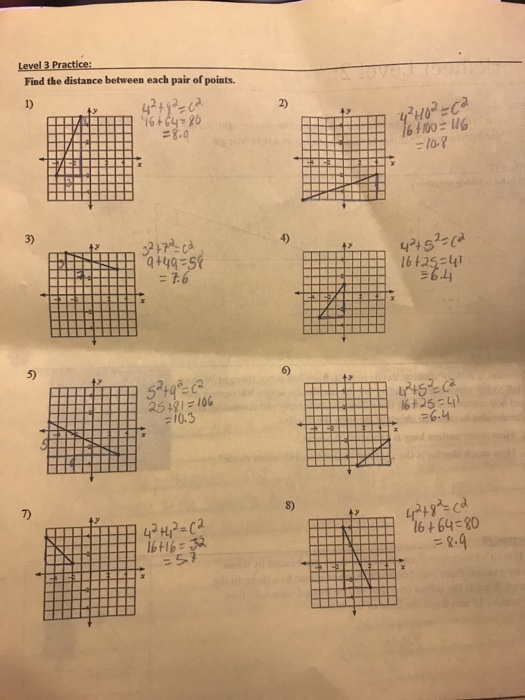 Solved Find the distance between each pair of points. 1) 2) | Chegg.com