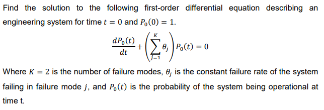 Solved Find the solution to the following first-order | Chegg.com