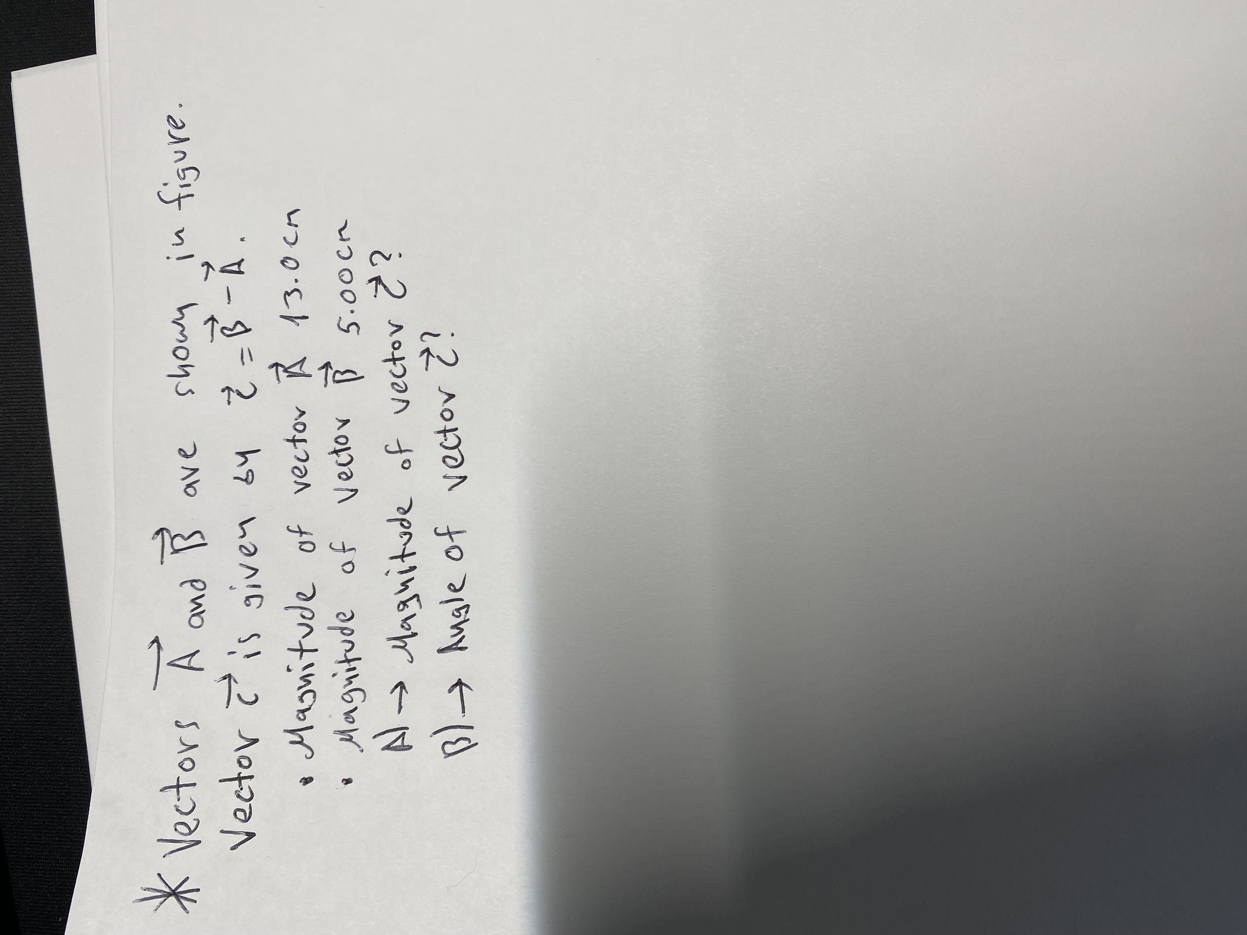Solved * Vectors A and B are shown in figure. Vector C is | Chegg.com