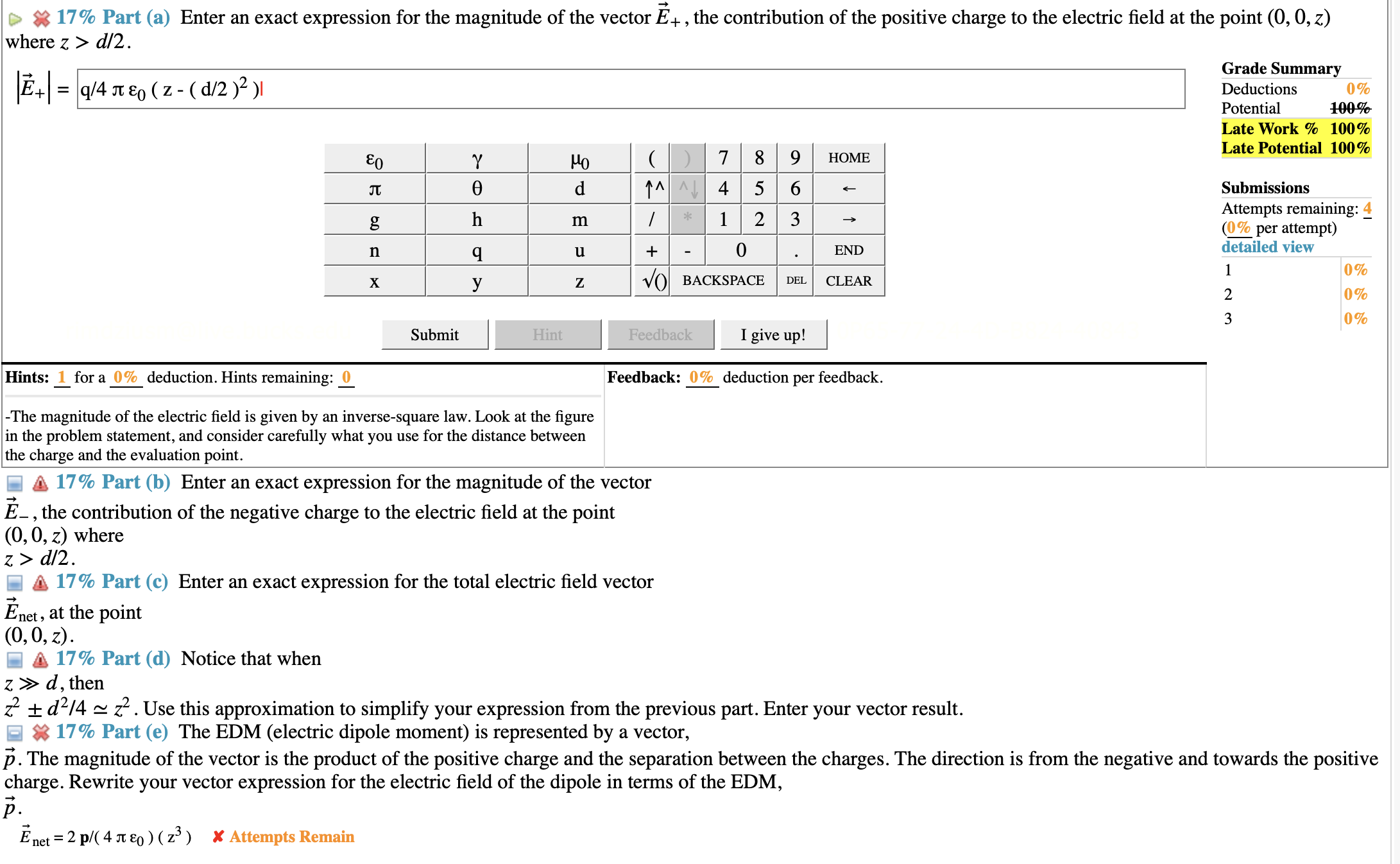 Solved Enter an exact expression for the magnitude of the | Chegg.com