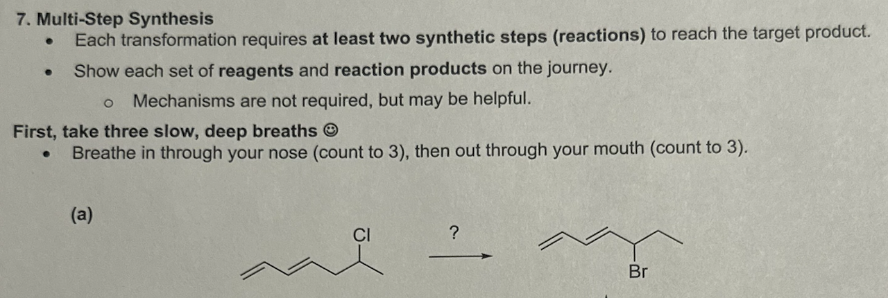 7. ﻿Multi-Step Synthesis- ﻿Each transformation | Chegg.com