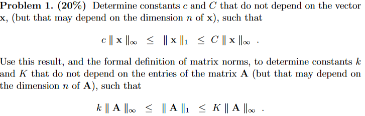 Solved Problem 1. (20%) Determine constants c and C that do | Chegg.com