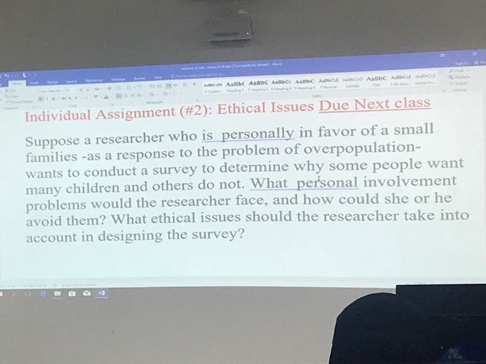 Solved Individual Assignment (#2): Ethical Issues Due Next | Chegg.com