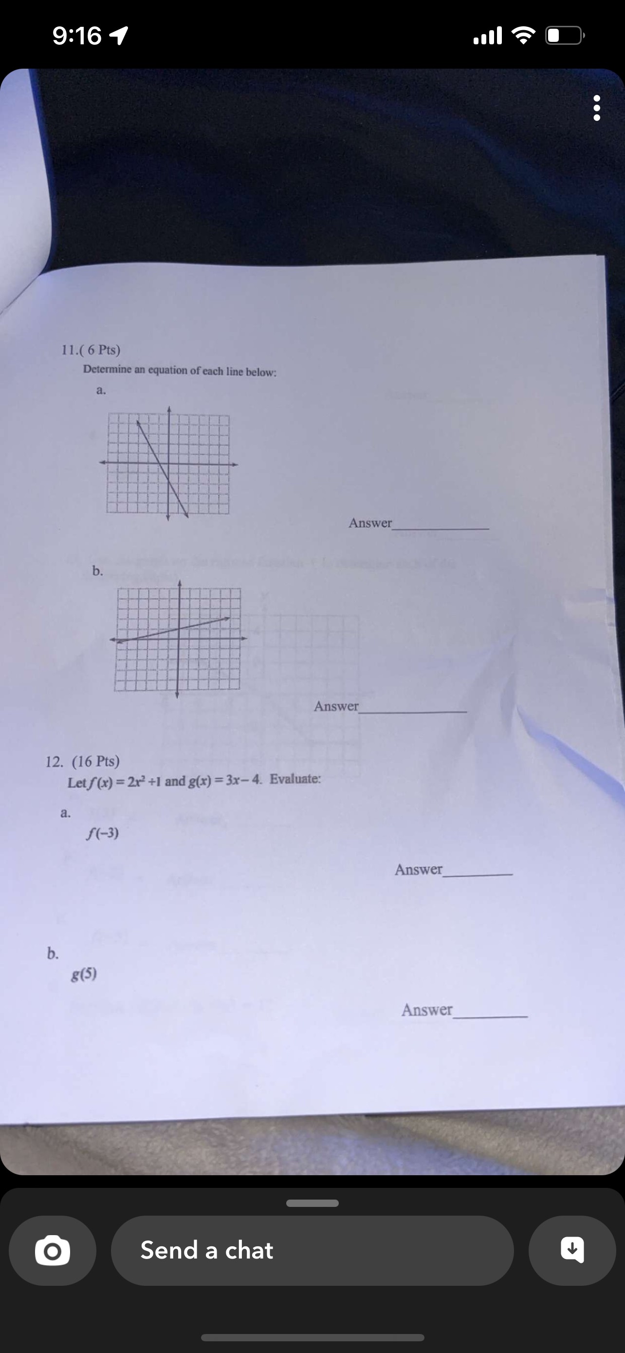Solved Determine an equation of each line below: a. Answer b | Chegg.com