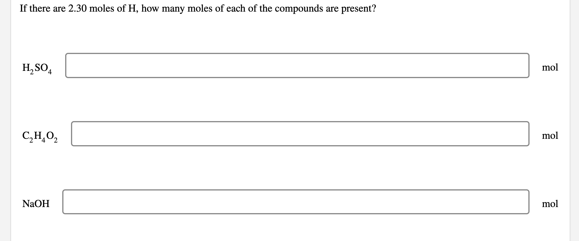 solved-if-there-are-2-30-moles-of-h-how-many-moles-of-each-chegg