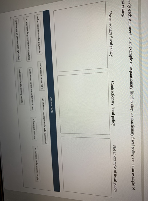 Solved Ample Of Expansionary Fiscal Policy Contractionary Chegg