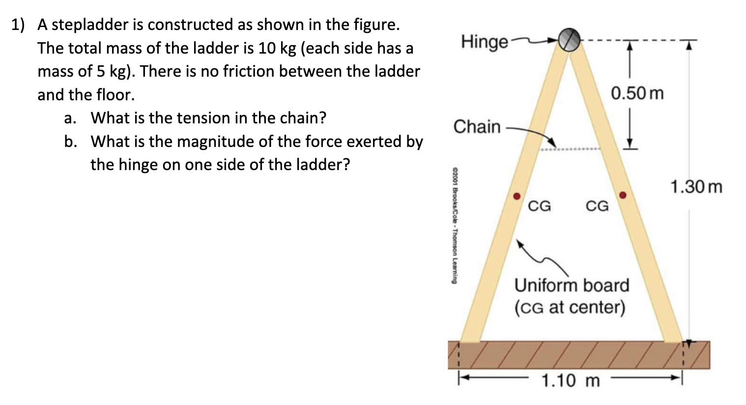 Solved A stepladder is constructed as shown in the figure. | Chegg.com