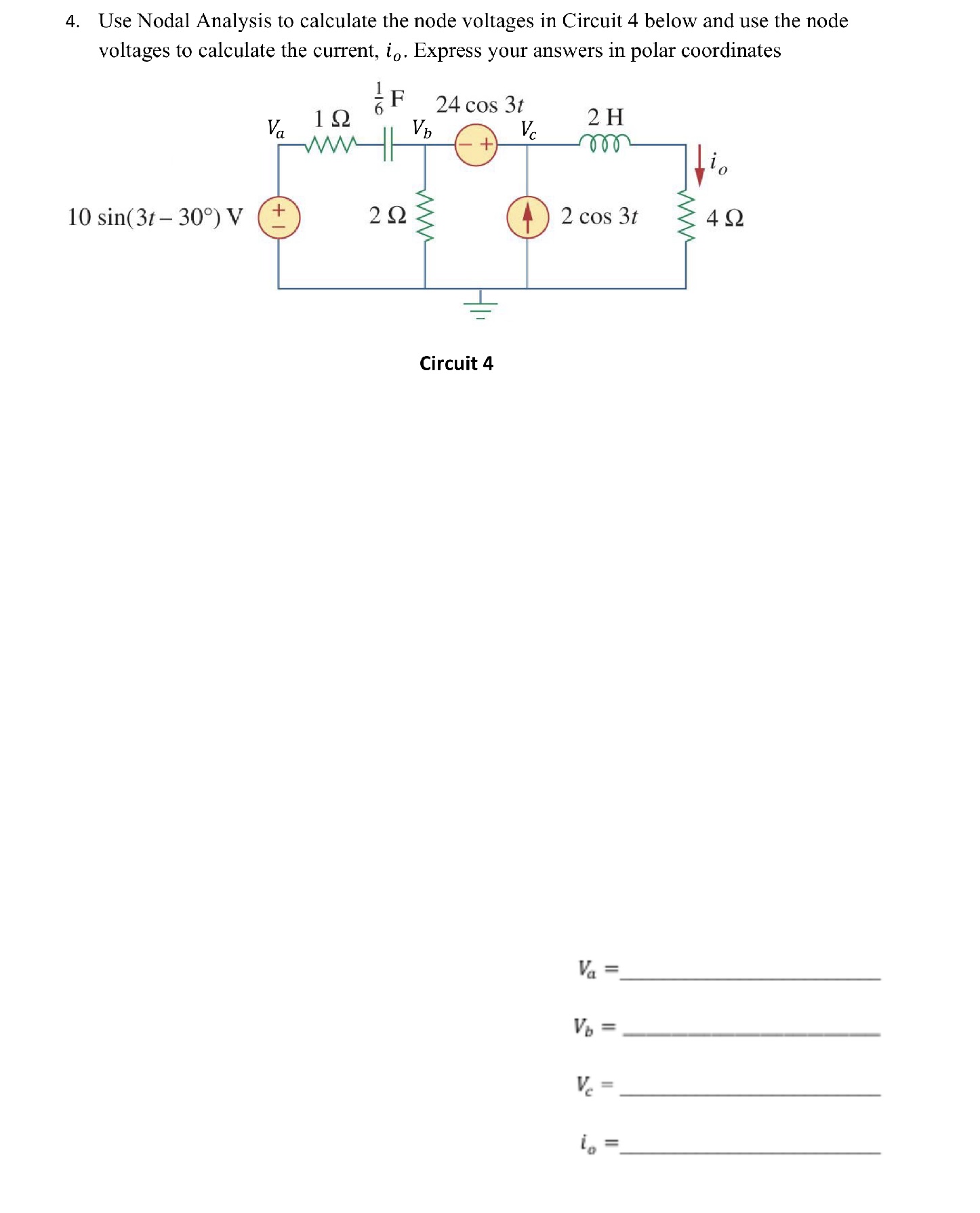Solved Use Nodal Analysis to calculate the node voltages in | Chegg.com