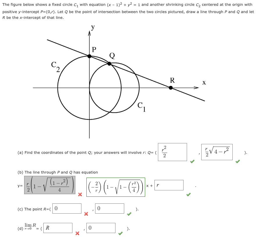 The figure below shows a fixed circle \( C_{1} \) with equation \( (x-1)^{2}+y^{2}=1 \) and another shrinking circle \( C_{2}