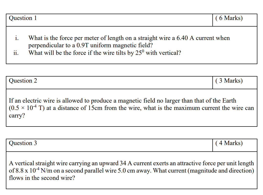 Solved i. What is the force per meter of length on a