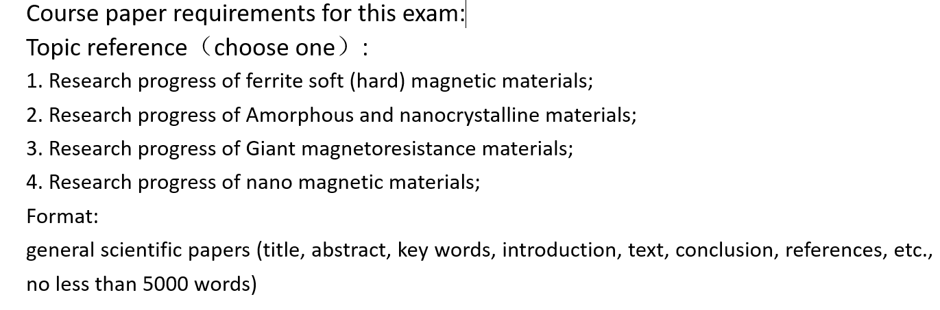 Solved Course paper requirements for this exam: Topic | Chegg.com