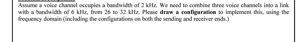 Solved Assume a voice channel occupies a bandwidth of 2 kHz. | Chegg.com