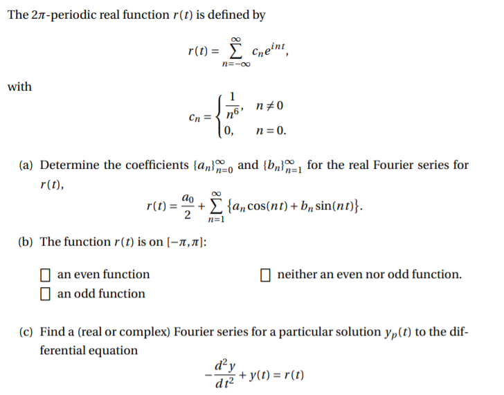 Solved The 21 Periodic Real Function R T Is Defined By R Chegg Com