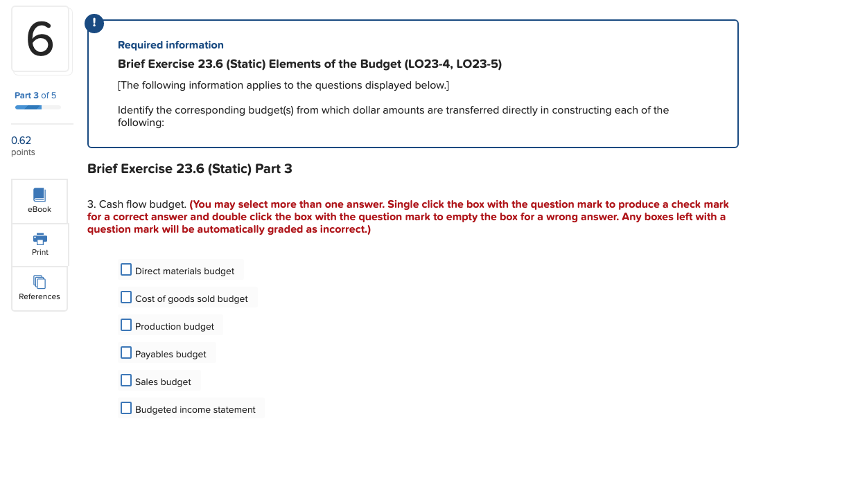 Solved 6 Required information Brief Exercise 23.6 (Static) | Chegg.com