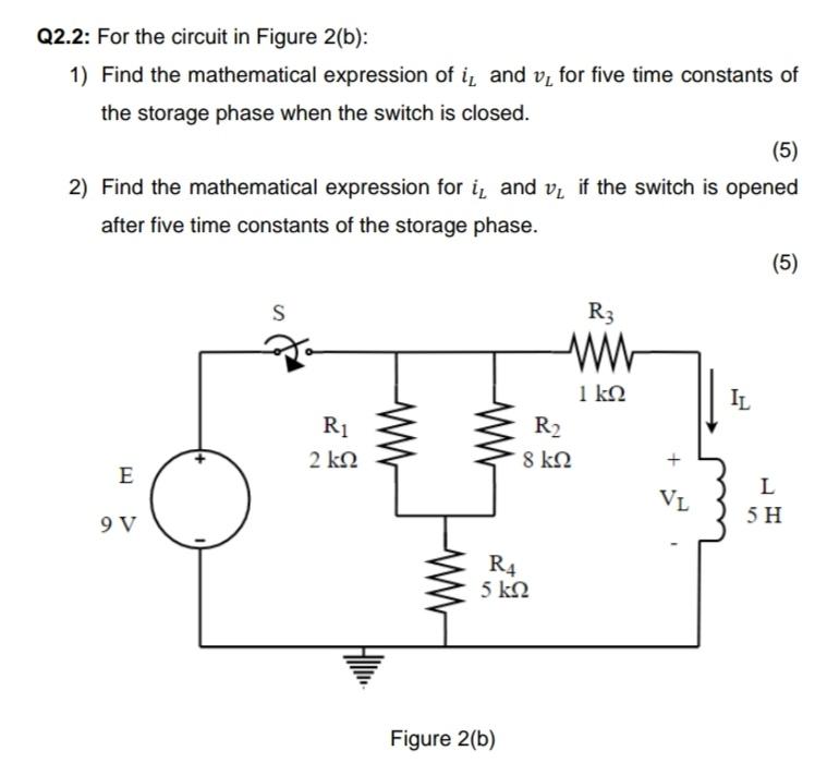 Solved Q2.2: For The Circuit In Figure 2(b): 1) Find The | Chegg.com