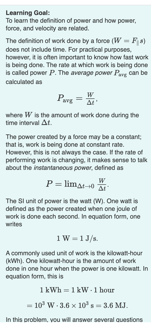 Power - Definition and Unit of Power