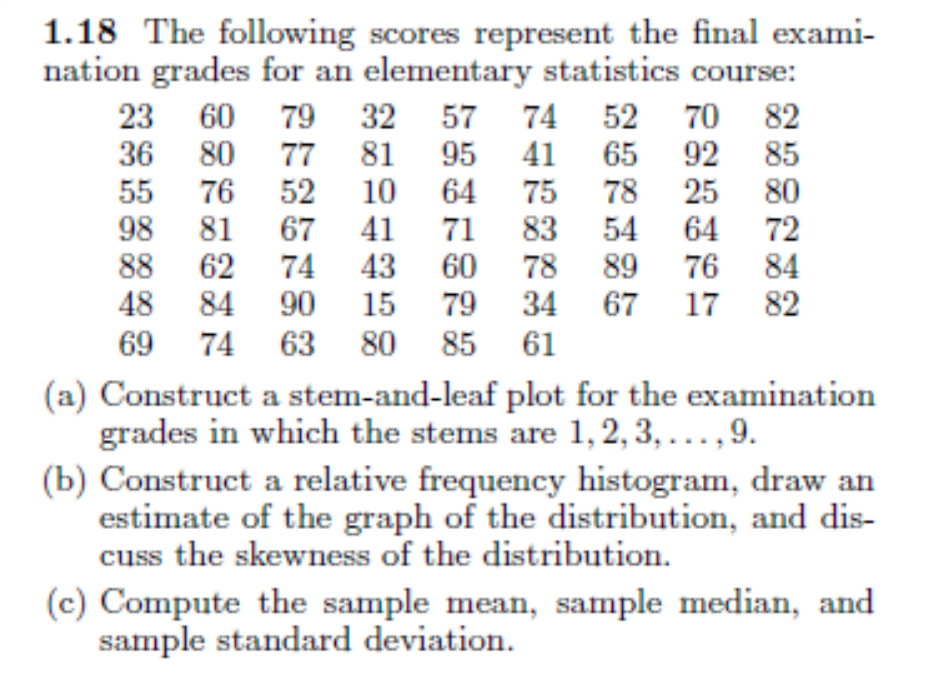 solved-1-18-the-following-scores-represent-the-final-chegg