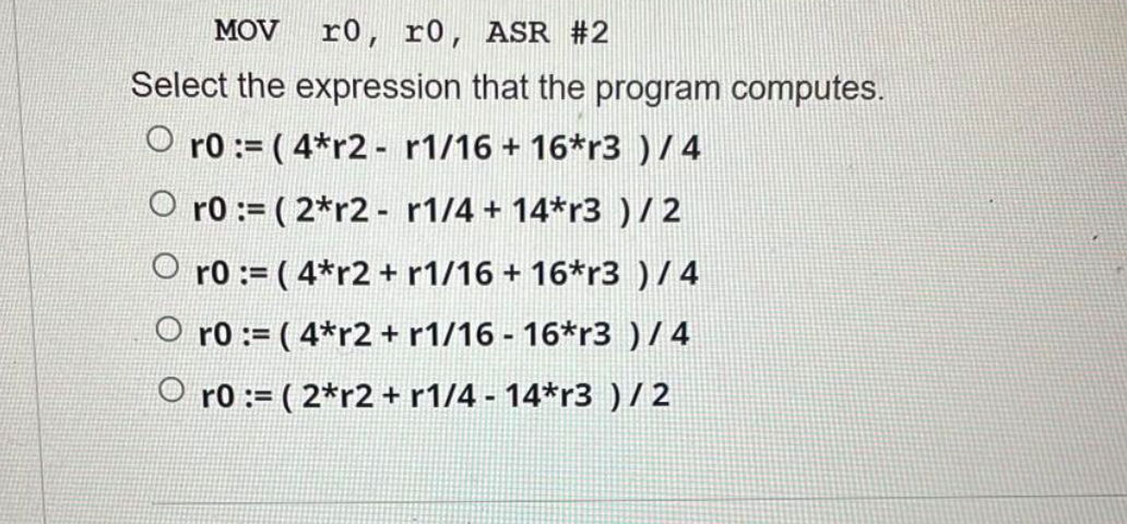 Solved QUESTION 2 Given the following ARM assembly program: | Chegg.com