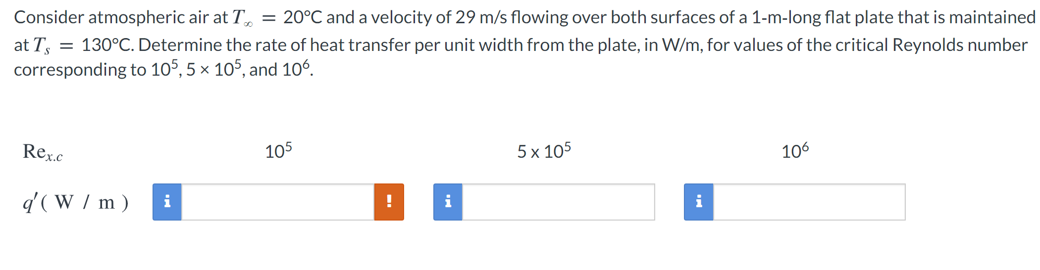 Solved Consider atmospheric air at To = 20°C and a velocity | Chegg.com