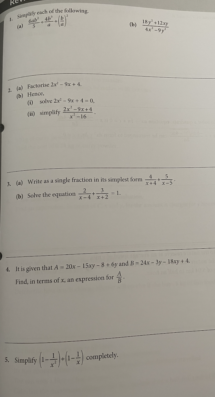 Solved 1 Simplify Each Of The Following 6ab46 5 A B 18 Chegg Com