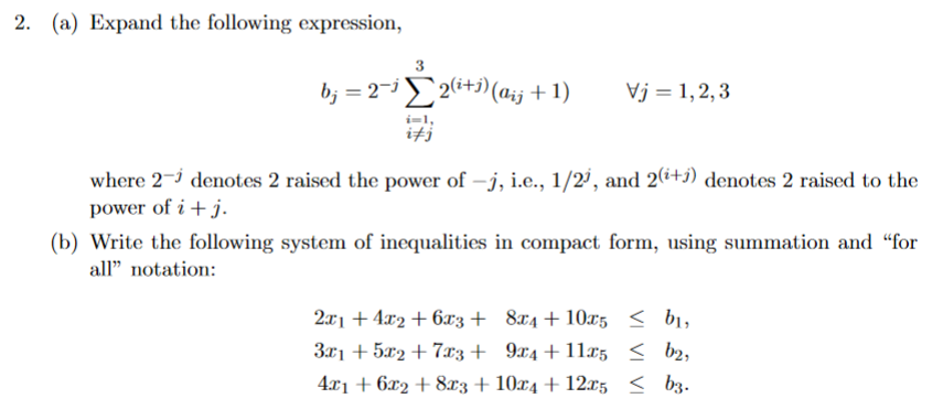 Solved 2. (a) Expand The Following Expression, | Chegg.com