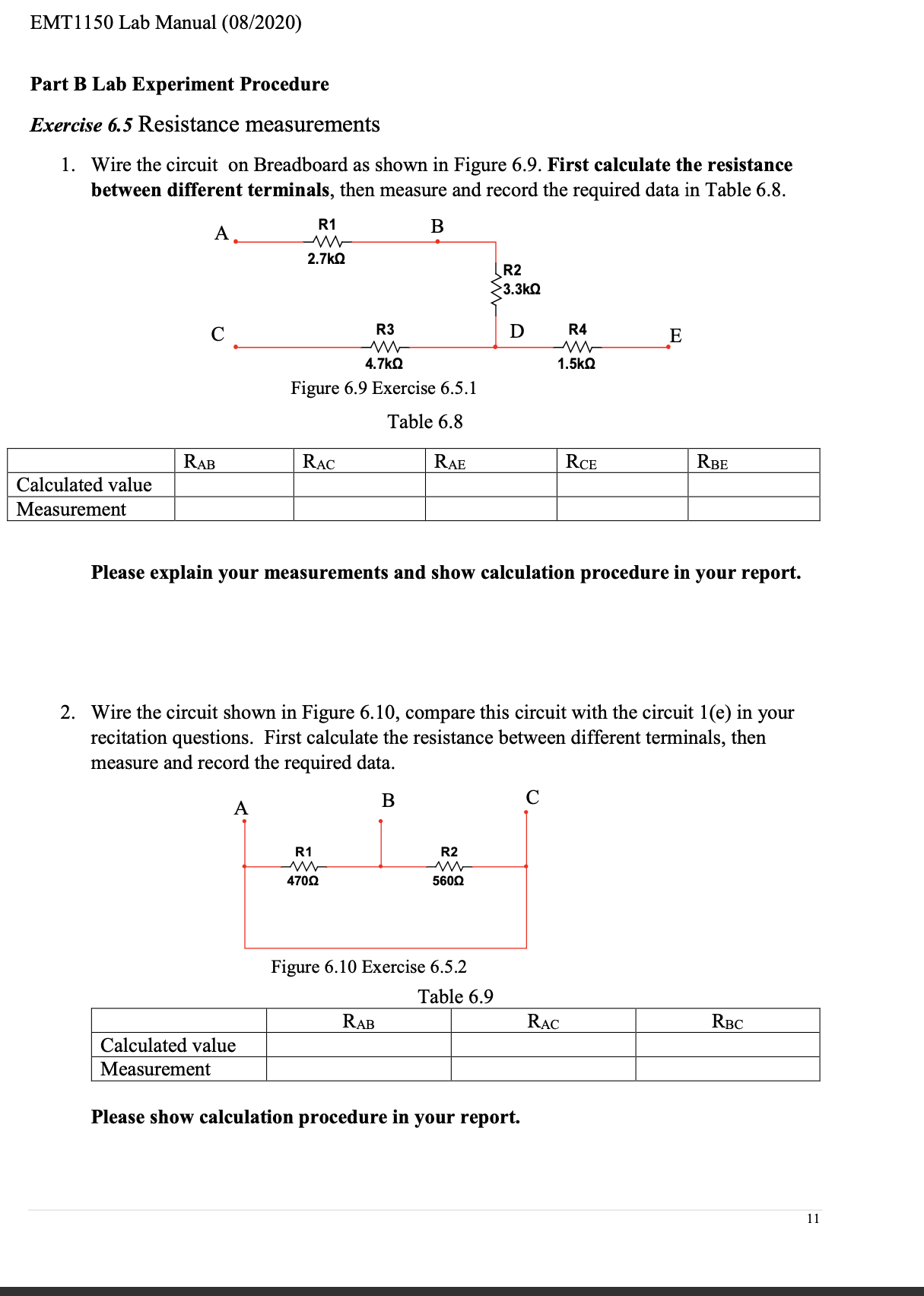 EMT1150 Lab Manual (08/2020) Part B Lab Experiment | Chegg.com