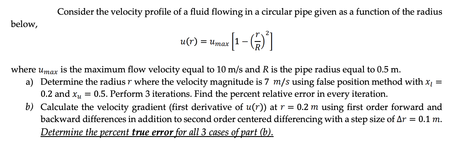 Solved Consider the velocity profile of a fluid flowing in a | Chegg.com