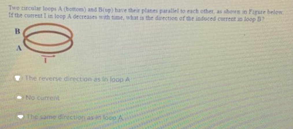 Solved Two Circular Loops A (bottom) And B(up) Have Their | Chegg.com