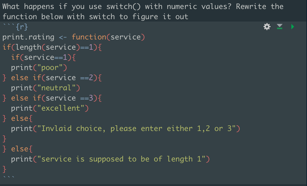 What happens if you use switch() with numeric values? | Chegg.com