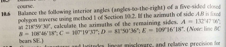 Solved 10.6 course. Balance the following interior angles | Chegg.com
