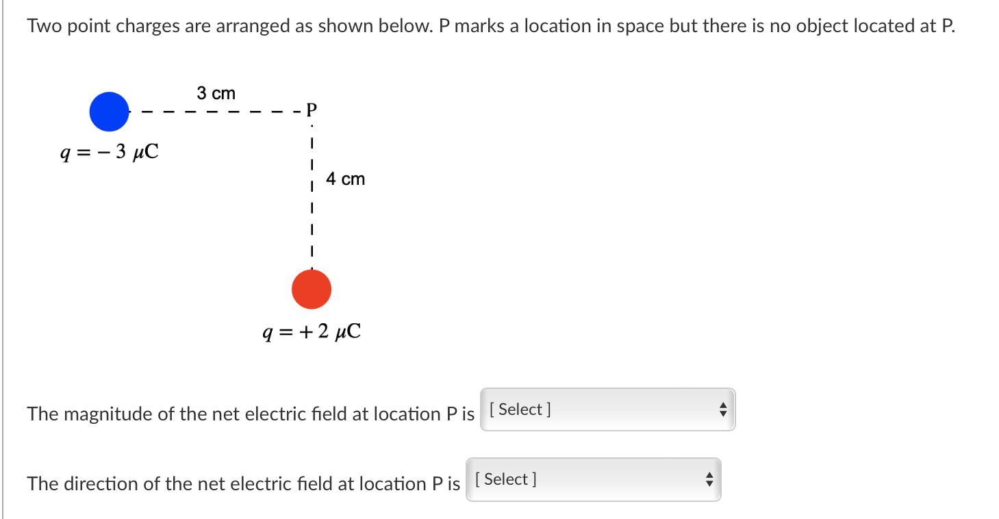 Solved Two point charges are arranged as shown below. P | Chegg.com