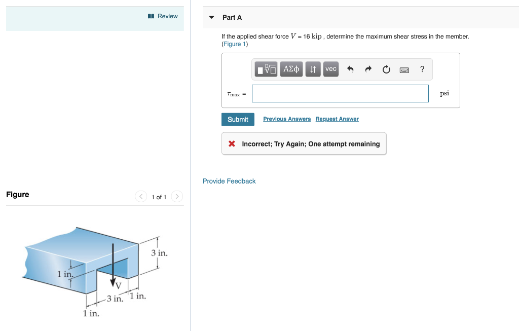 Solved Review Part A 16 kip, determine the maximum shear | Chegg.com