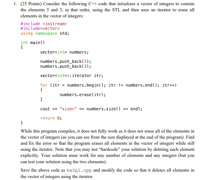 Solved 1. (25 Points) Consider the following CH code that | Chegg.com