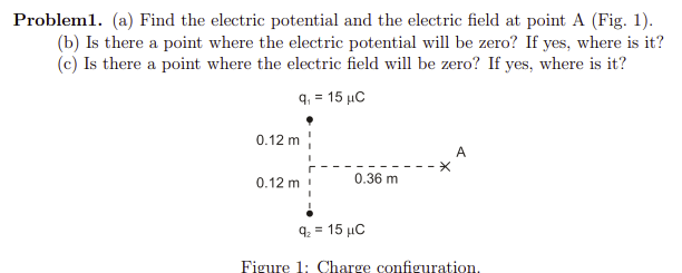 Solved Probleml. (a) Find The Electric Potential And The | Chegg.com