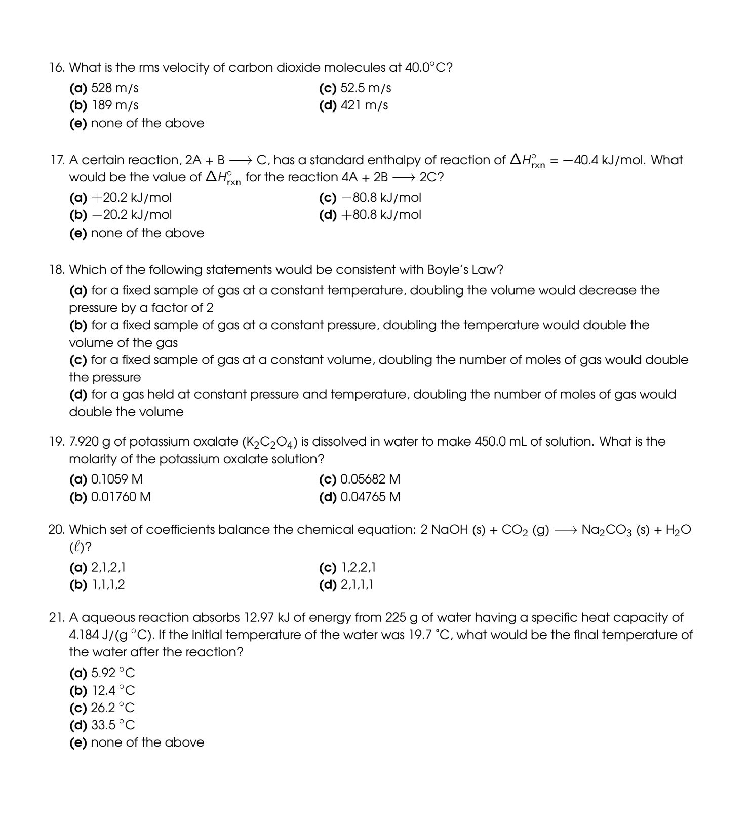 Solved 16. What Is The Rms Velocity Of Carbon Dioxide 