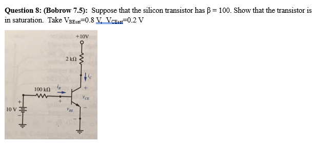 Solved Question 8: (Bobrow 7.5): Suppose That The Silicon | Chegg.com