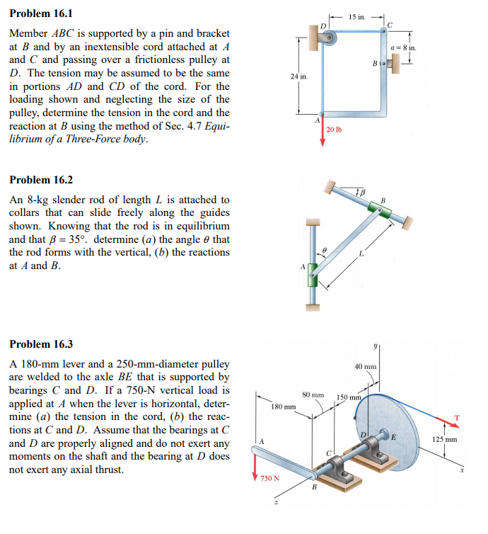 Solved Problem 16.1 Member ABC Is Supported By A Pin And | Chegg.com