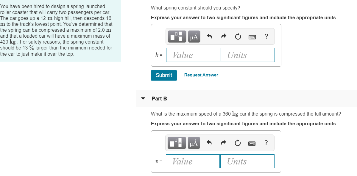 Solved What spring constant should you specify? Express your