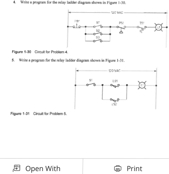 Solved Write a program for the relay ladder diagram shown in | Chegg.com