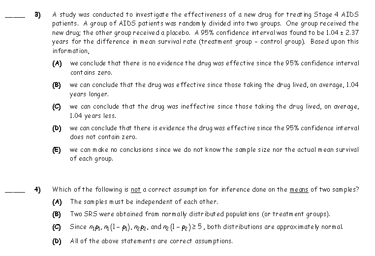 Solved 3) A study was conducted to investigate the | Chegg.com