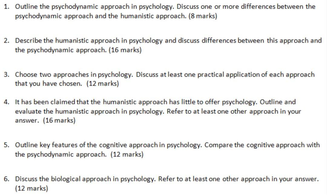 compare psychodynamic and humanistic theories