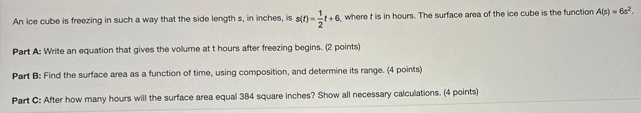 Solved An ice cube is freezing in such a way that the side | Chegg.com