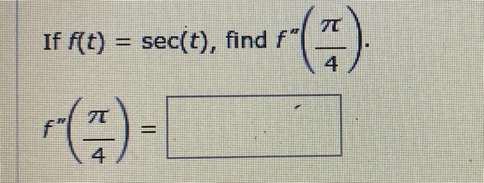 sec 2 left ( frac pi 4 right