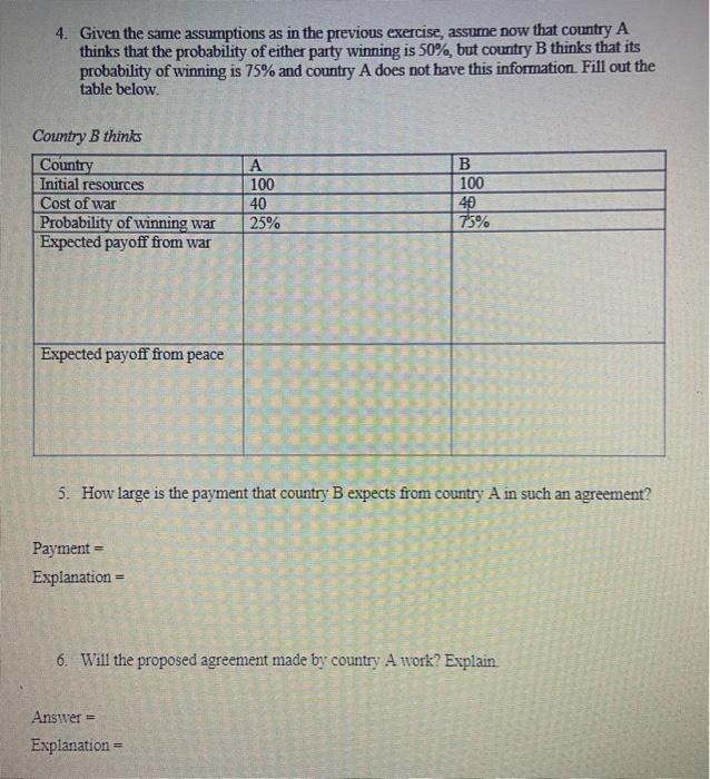 Solved 4. Given the same assumptions as in the previous | Chegg.com