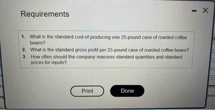Solved Mountain Peak Coffee purchases green coffee beans | Chegg.com