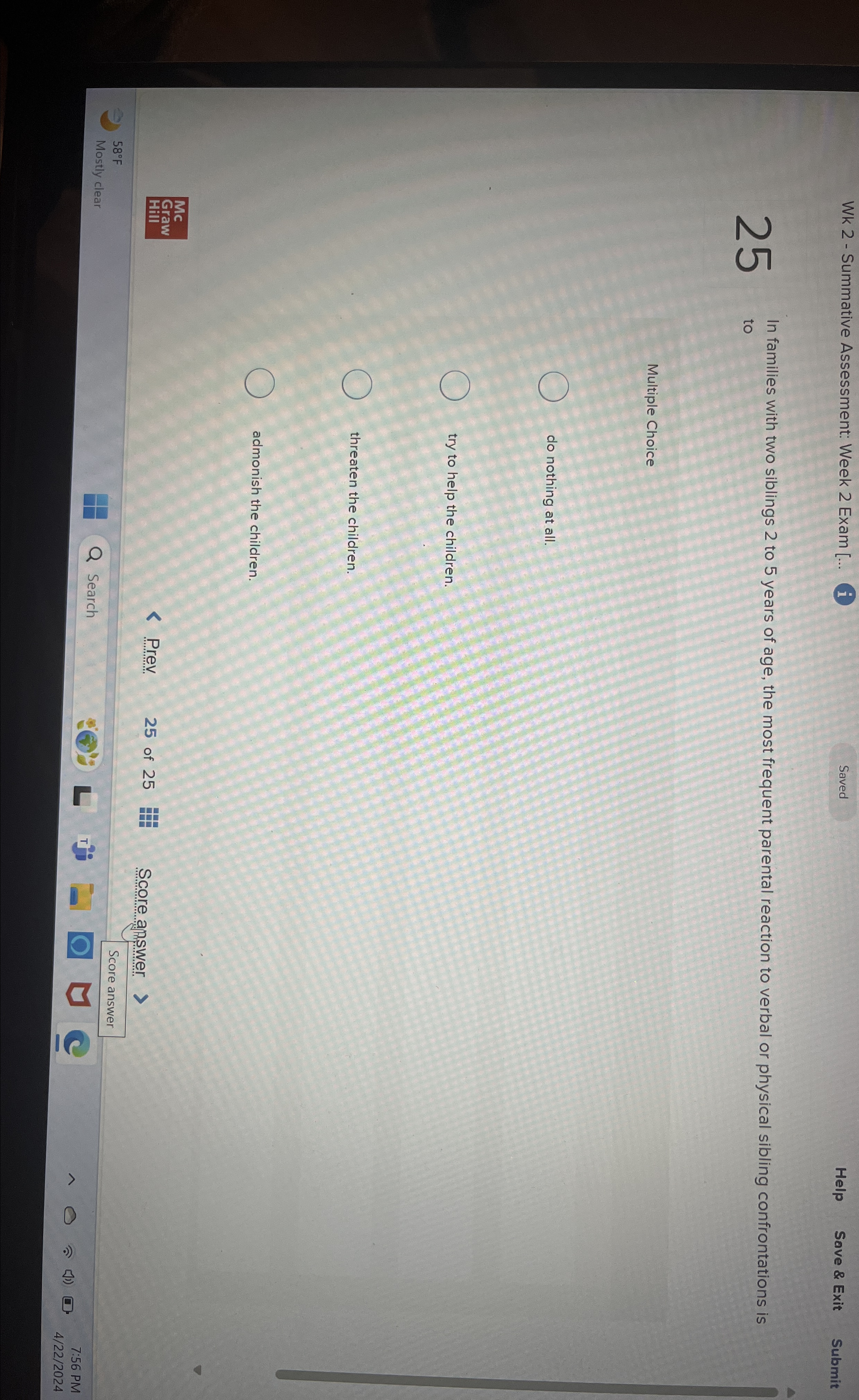 Solved Wk 2 - ﻿Summative Assessment: Week 2 ﻿Exam | Chegg.com