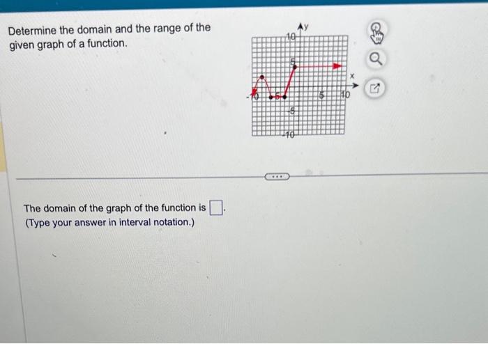 determine the domain and range of the function by sketching its graph