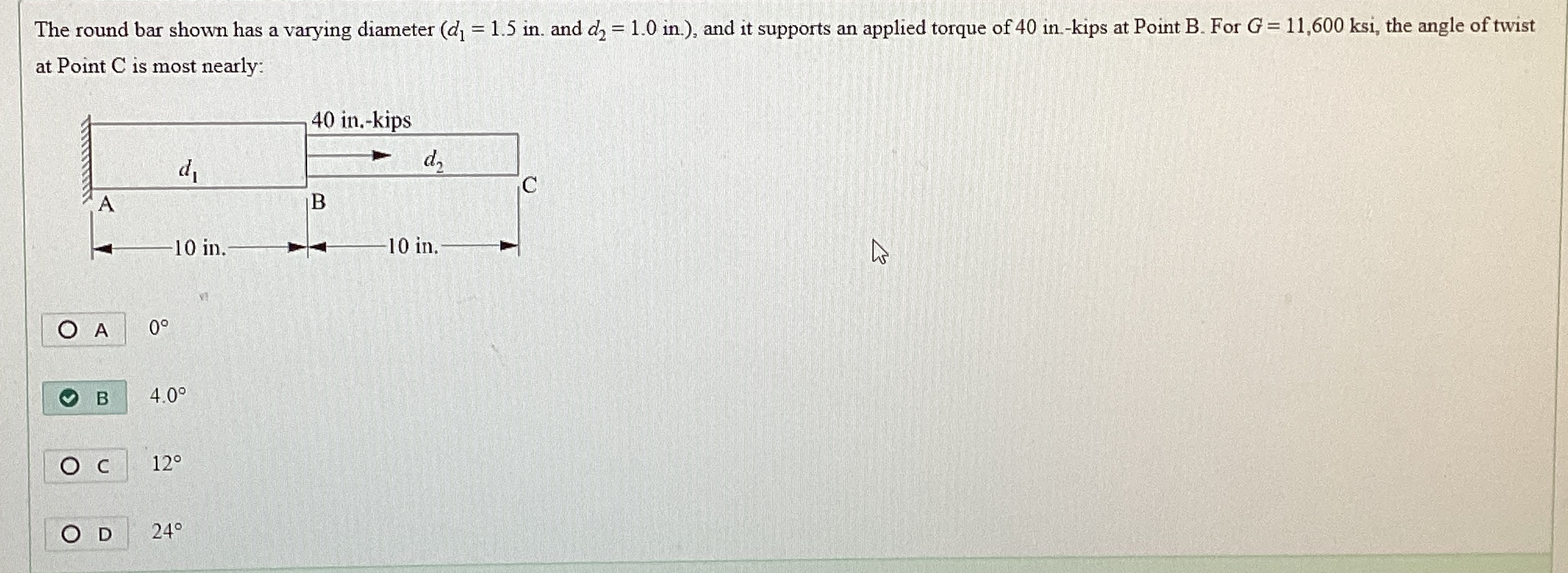 Solved The round bar shown has a varying diameter | Chegg.com