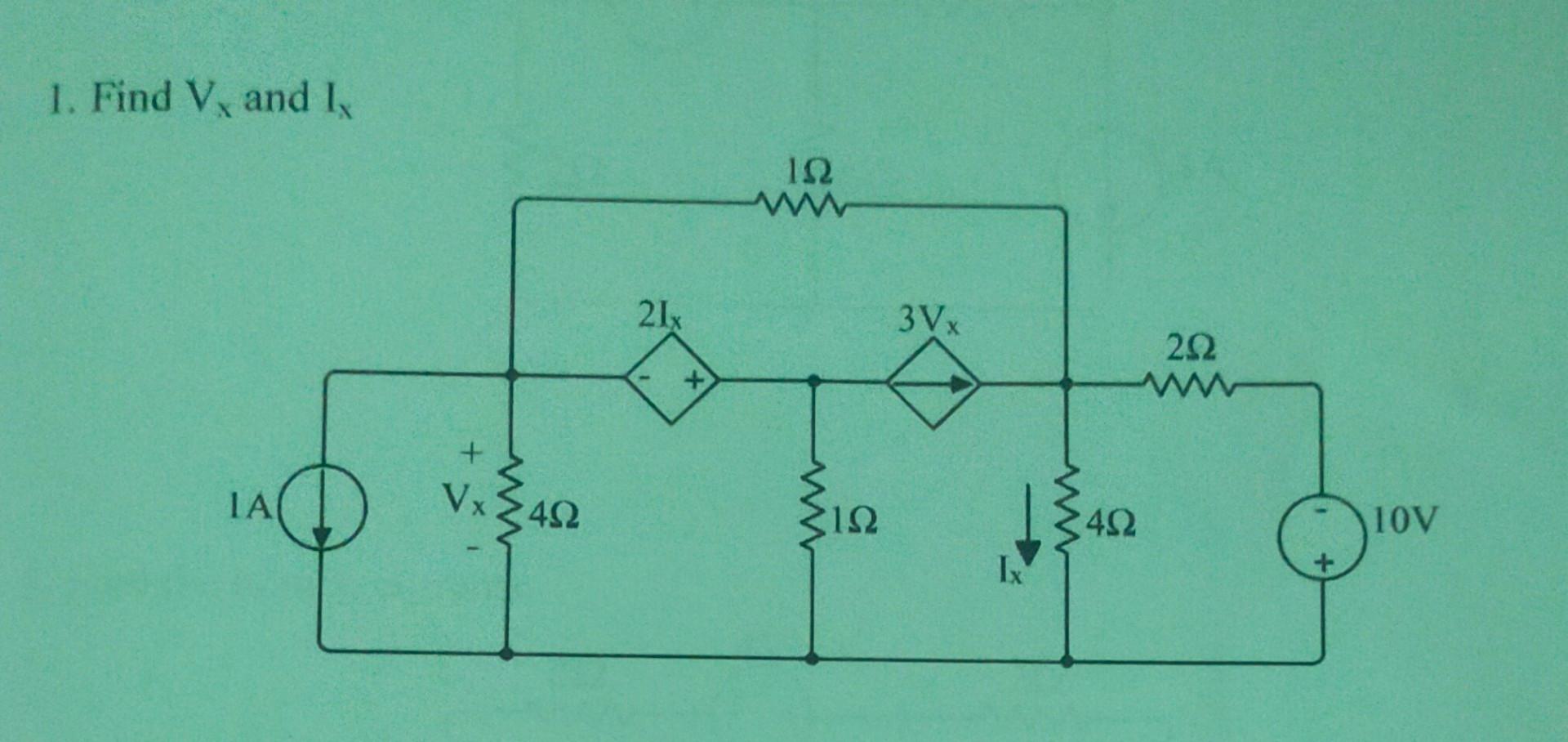 1. Find V and I ΤΑ +* ww V 492 21x 1.52 www www 192 3Vx Ix www 252 wwwww 4.92 10V